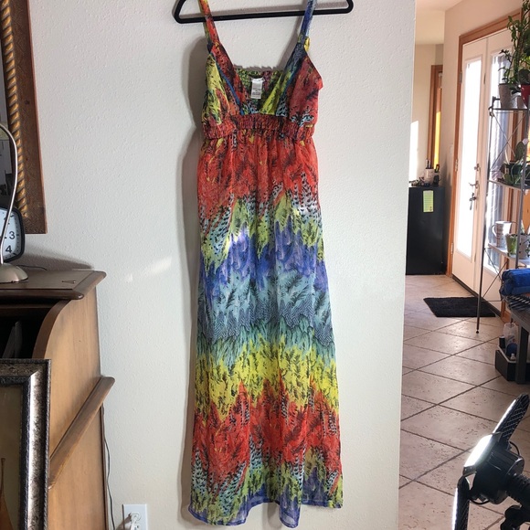 cute options Dresses & Skirts - Multi-Color Maxi Sundress - Vibrant Rainbow Print